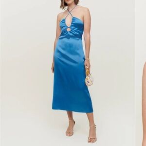 Reformation Vibrant Blue Midi Dress NWOT
